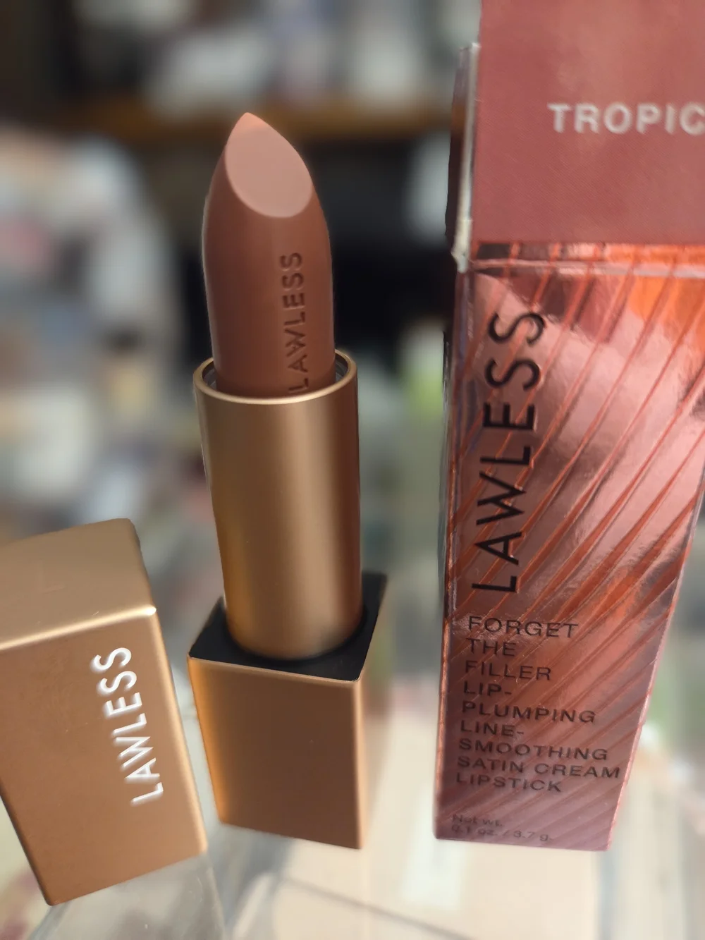Lawless Forget The Filler Lip-Plumping Line-Smoothing Cream Lipstick in Tropic